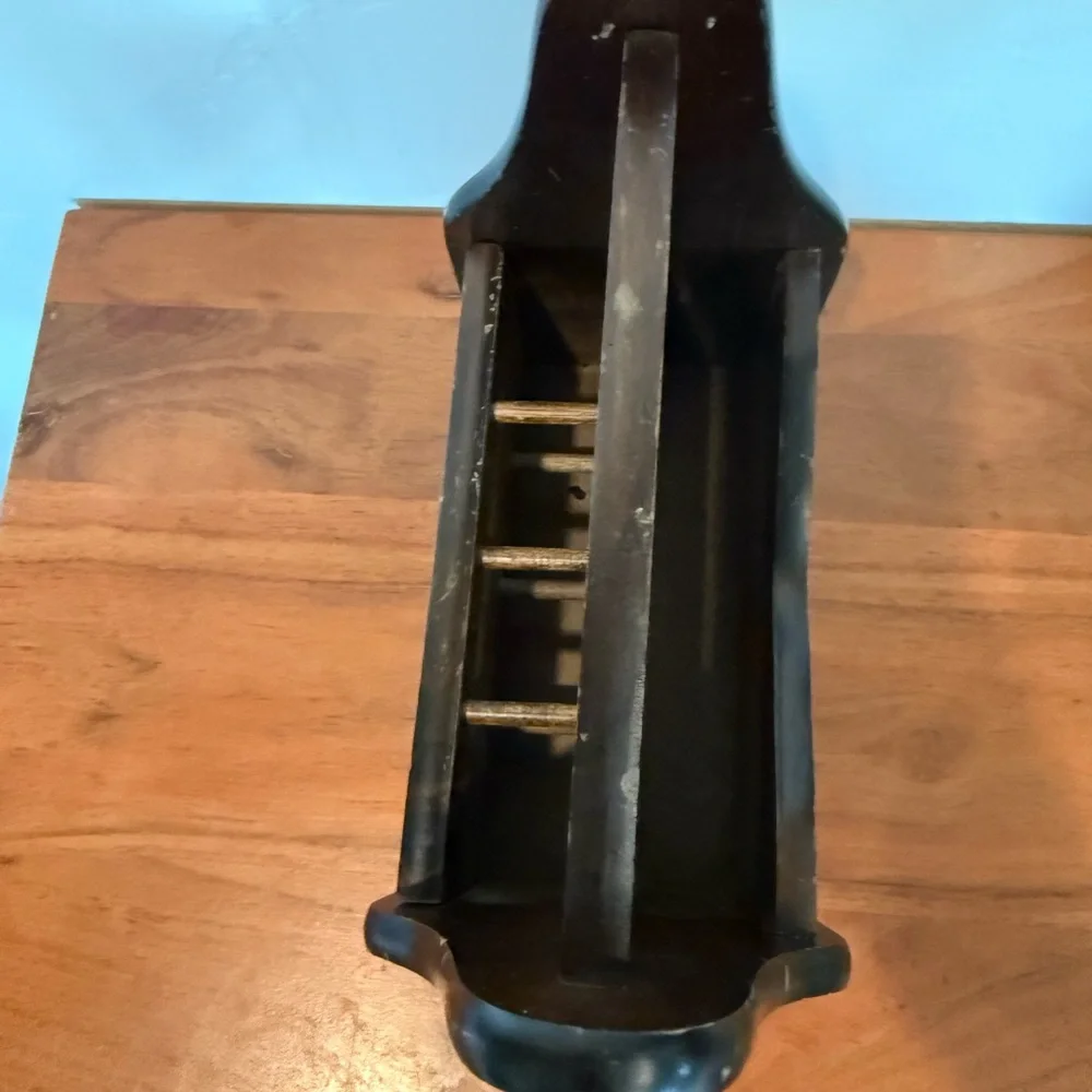 Vintage Black Wooden Magazine Rack farmhouse utensils or remote controls‎ holder